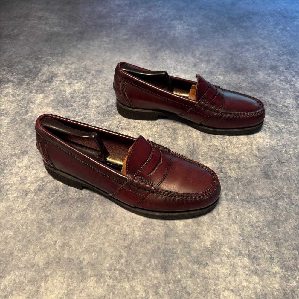 Rockport Mens Burgundy Leather Penny Loafers M2567 Slip On Shoes Size 10 M